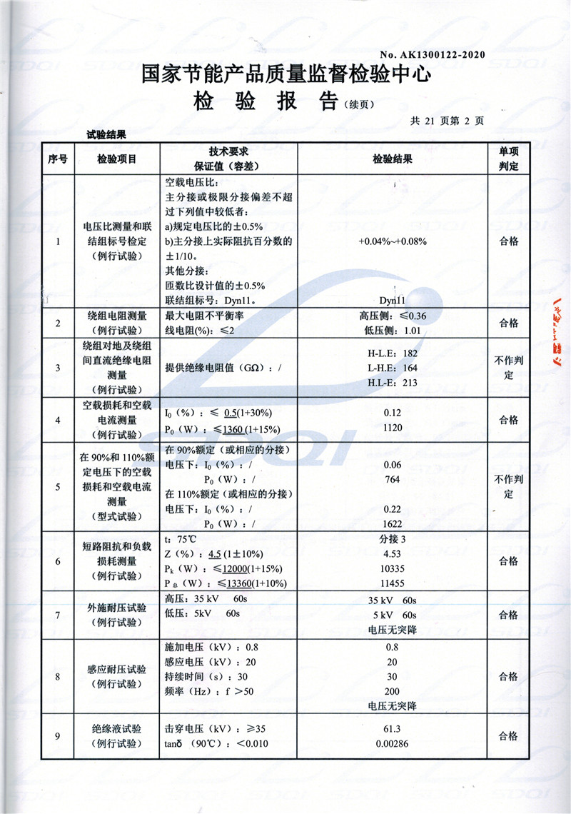 高低压试验报告-S11-1250泰和泰和泰和油浸式变压器-2.jpg